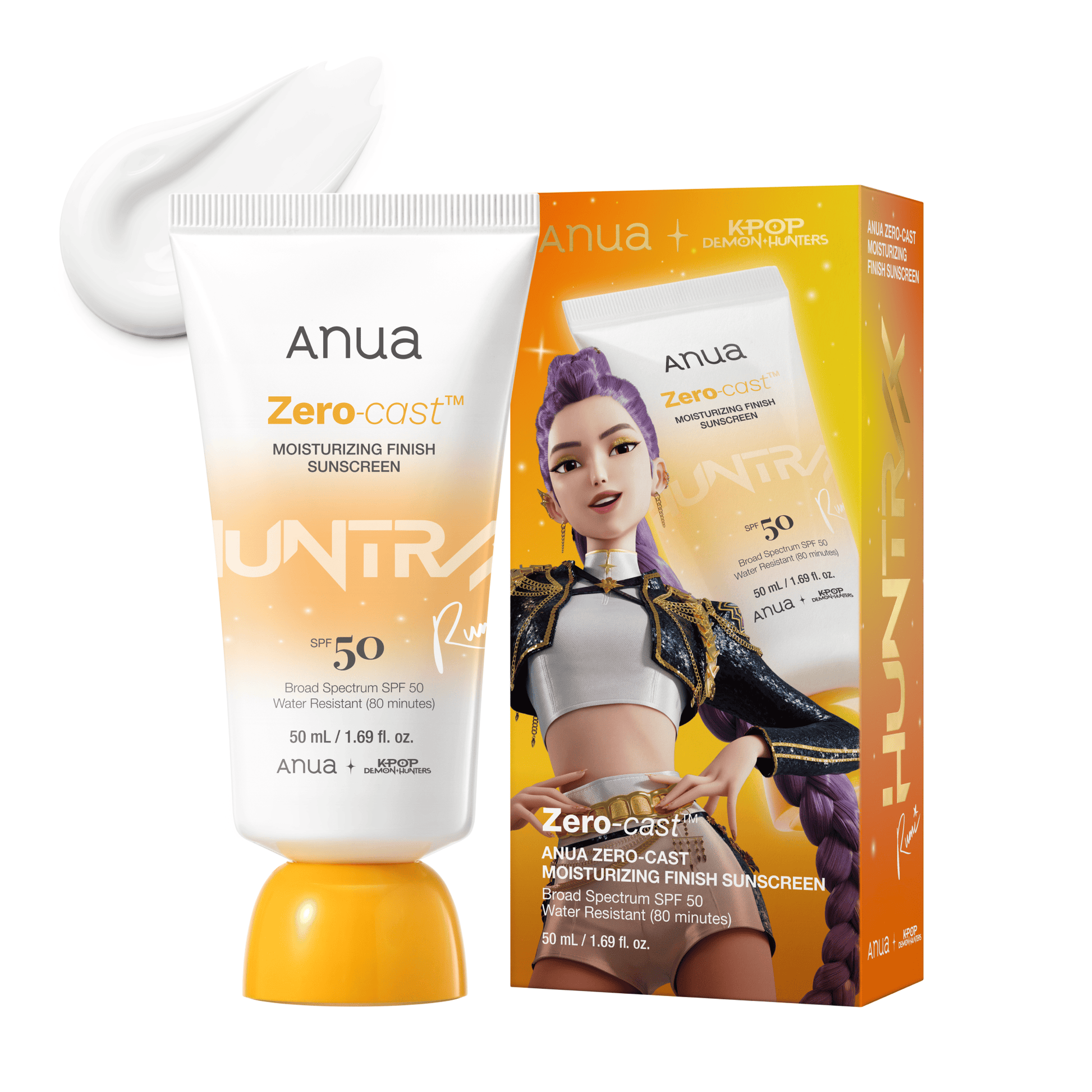 Anua KPop Demon Hunters Zero-Cast Moisturising Finish SPF50 Sunscreen 2
