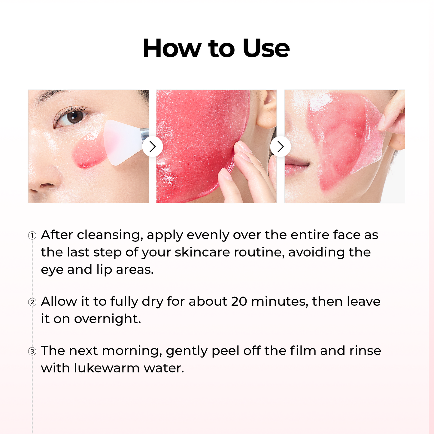Dr. Melaxin TX-Astaxanthin Overnight Wrapping Mask - How to Use