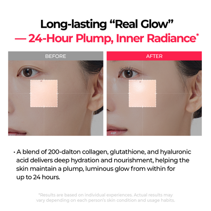 Dr. Melaxin TX-Astaxanthin Overnight Wrapping Mask - 24-Hour Plump Inner Radiance Before After