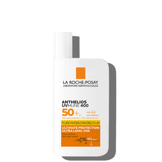 La Roche-Posay Anthelios UVMune 400 Invisible Fluid SPF50+ bottle, front packaging
