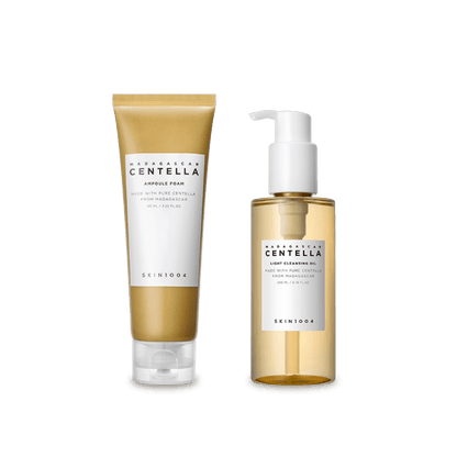SKIN1004 Madagascar Centella Double Cleansing Duo – Light Cleansing Oil 200ml and Ampoule Foam 125ml